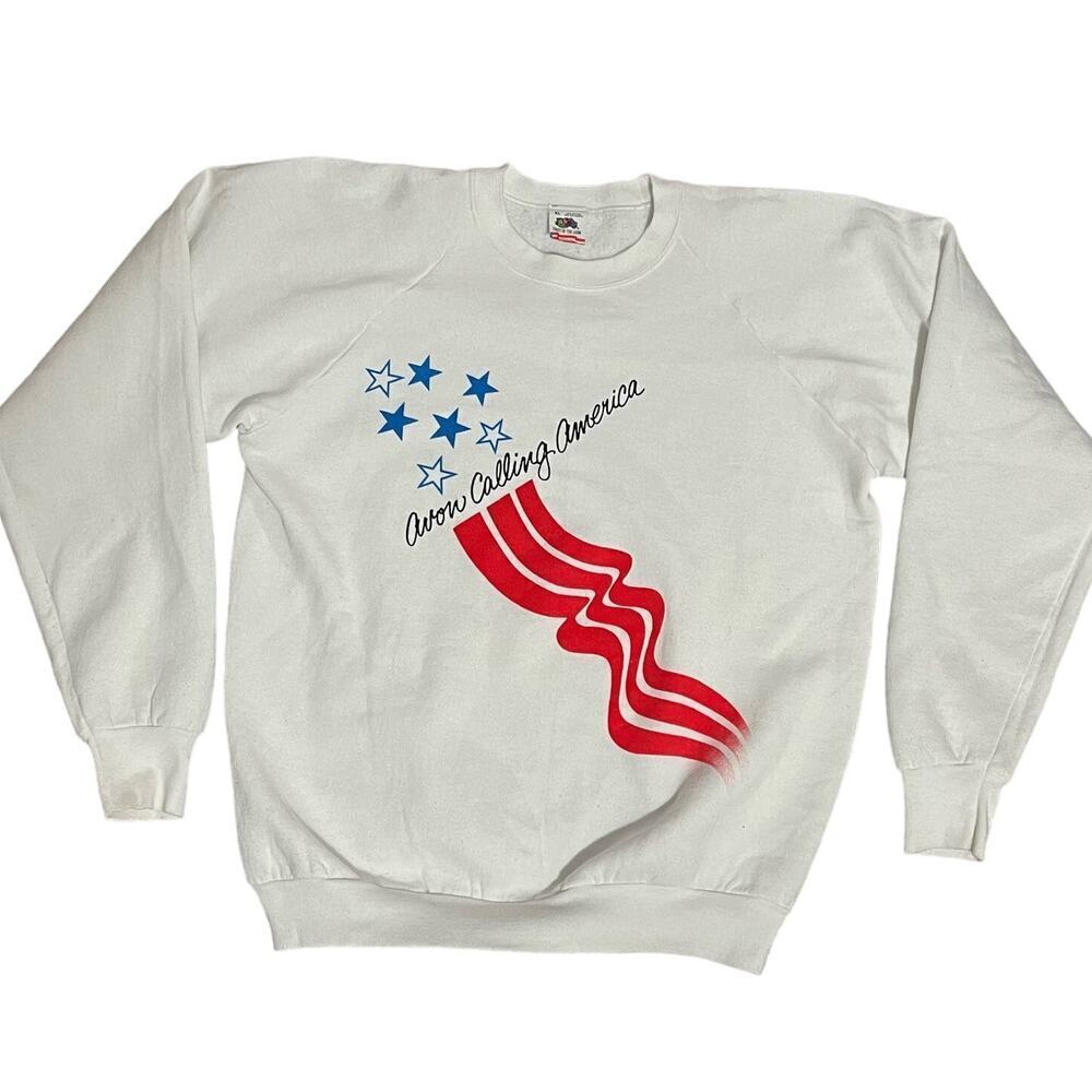Fruit of the Loom Vintage Avon Sweatshirt Avon Calling America Size XL